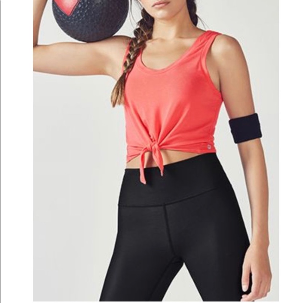 Demi Lovato Fabletics tank top with knot tie
